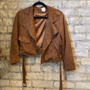 Tan faux suede jacket